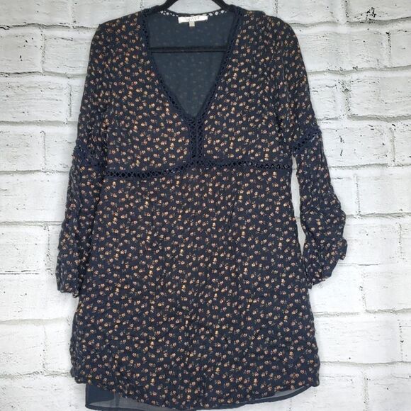 WAYF printed long sleeve floral mini dress medium - Picture 1 of 12